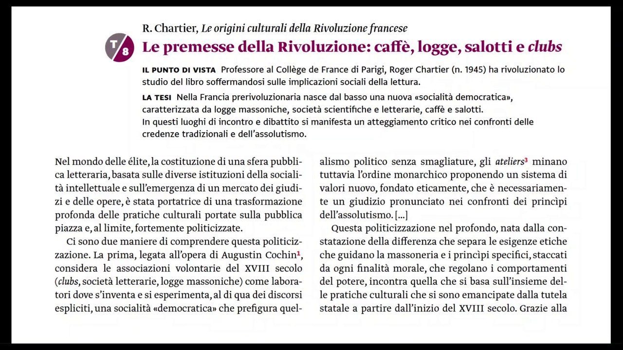 R. Chartier, le premesse  della rivoluzione (volume 2 - Capitolo 5)