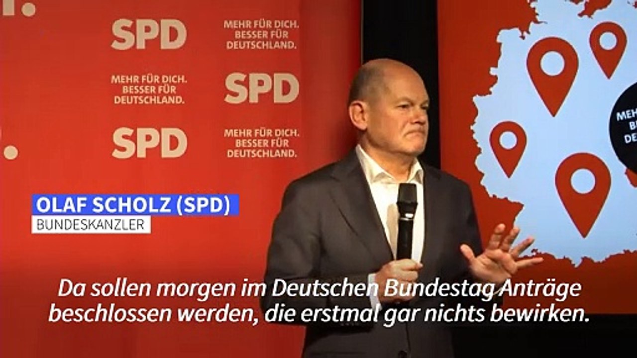 Scholz warnt vor „schwarz-blauer Mehrheit“ im Bundestag