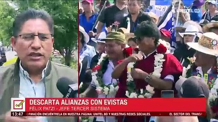 Evo exigió ser candidato al MTS y por eso no hubo avances para alguna alianza, dijo Félix Patzi