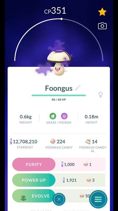 Pokémon GO-Evolving Shadow Foongus