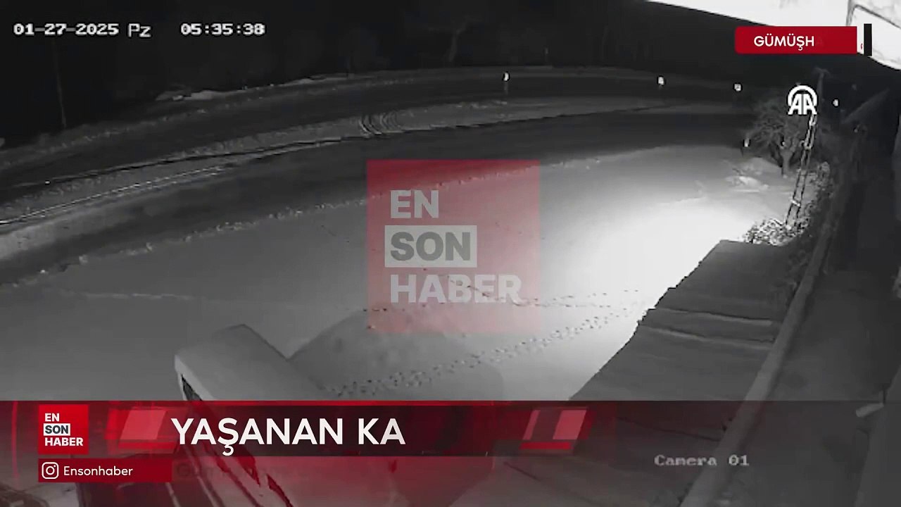 Gümüşhane'de 4 kişinin yaralandığı kaza kameraya yansıdı