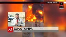 En Nava, Coahuila, explota pipa de combustible; cierran carretera a Piedras Negras