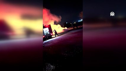 Uşak'ta yanan otomobilde ceset bulundu