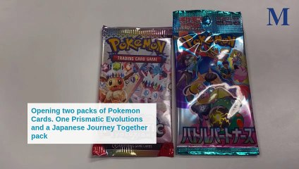 Opening a Pokemon Prismatic Evolution booster pack | January 29, 2025 | Illawarra Mercury