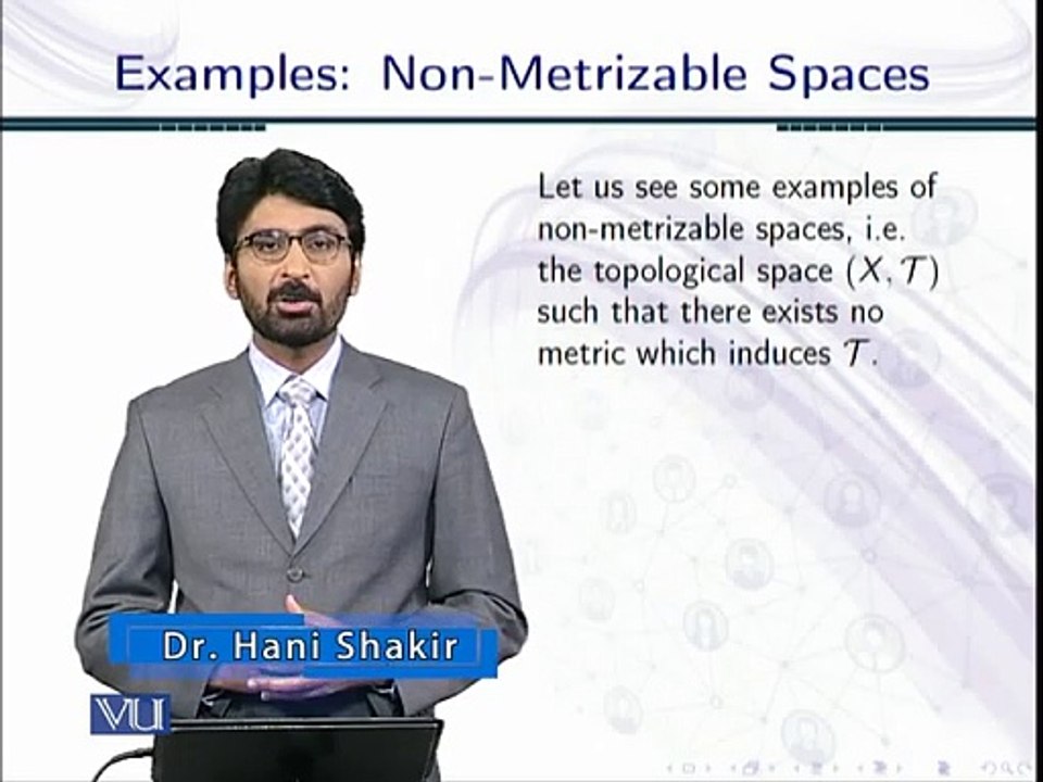 Topology Lecture 110  Examples: No-metrizable spaces in Topology in Urdu