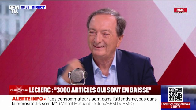 Inflation: Depuis deux, trois mois, on a plus de 3.000 articles qui ont commencé à baisser , explique Michel-Édouard Leclerc, président du comité stratégique des magasins E.Leclerc