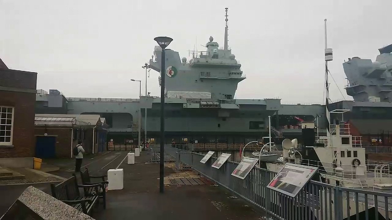 HMS Prince of Wales and HMS Queen Elizabeth at Portsmouth Historic Dockyard