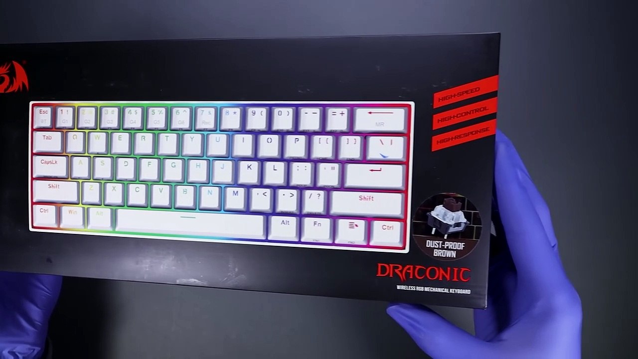 Redragon Draconic K530 Mini Mechanical Gaming Keyboard Unboxing - ASMR
