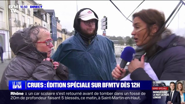 Crues dans l’Ouest: “Je devais aller à Rennes pour travailler”, confie cet habitant de Redon (Ille-et-Vilaine), contraint de rester sur place