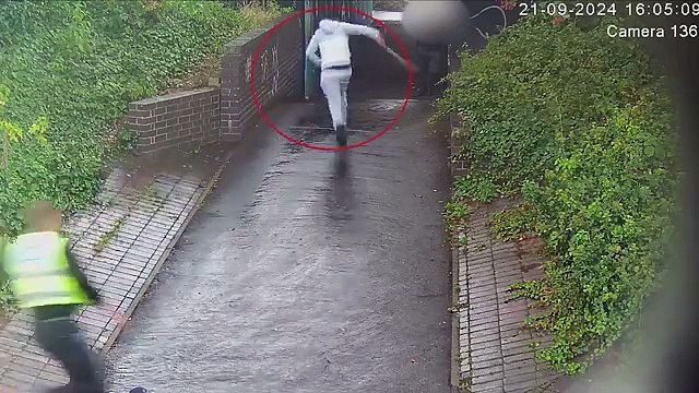 Police chase drug dealer with machete