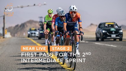 First pass over the finish line for the 2nd intermediate active sprint! - Stage 2 - The AlUla Tour 2025