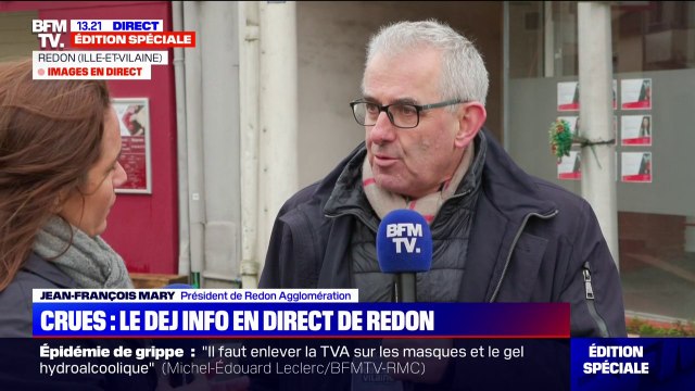 Crues en Ille-et-Vilaine: Nous avons trois usines d'eau potable arrêtées en Bretagne , rapporte Jean-François Mary, président de Redon Agglomération
