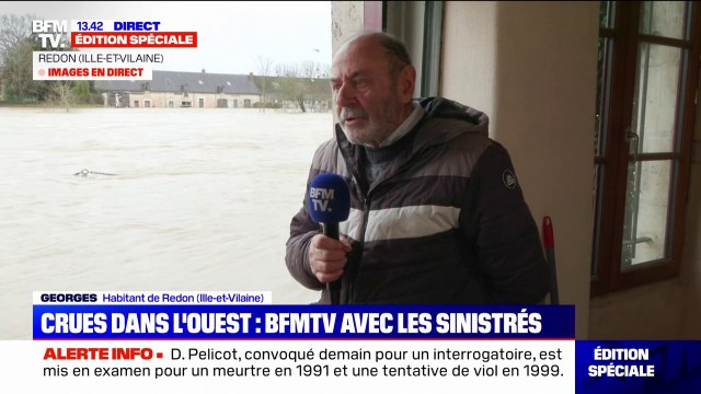 Crues en Ille-et-Vilaine: Je suis bien ici , explique Georges, habitant de Redon, qui ne souhaite pas quitter son domicile malgré la montée des eaux