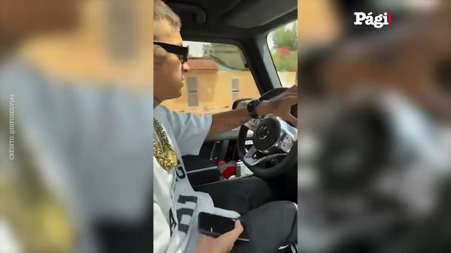 El video de L-Gante conduciendo sin cinturón de seguridad y usando su celular