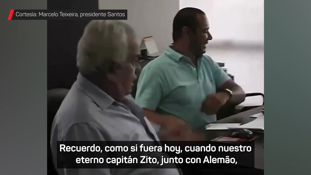 El presidente de Santos le da la bienvenida a Neymar