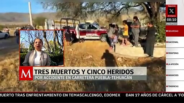 Accidente en la carretera Puebla-Tehuacán deja tres muertos y cinco heridos