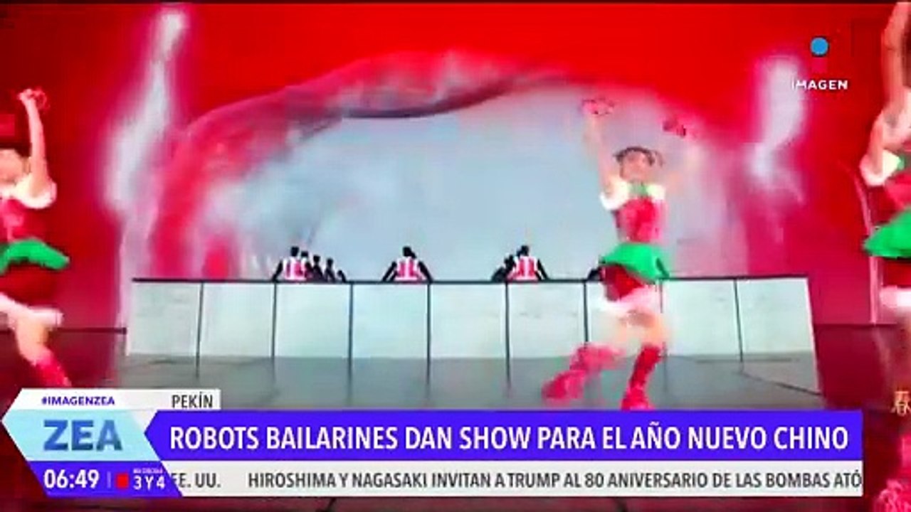 Robots bailarines dan show para recibir al año nuevo chino