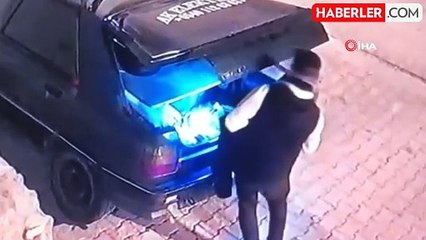 Şanlıurfa'da Park Halindeki Otomobilden Hırsızlık Kamerada Kaydedildi