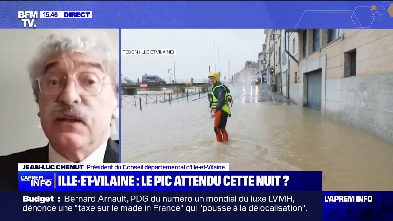Crues en Ille-et-Vilaine: "La préoccupation reste de rigueur parce que les perspectives météorologiques sont défavorables", indique Jean-Luc Chenut (président du Conseil départemental)