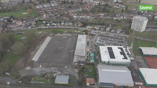 Le Brabant wallon vu du ciel : Les travaux du nouveau stade de hockey à Wavre