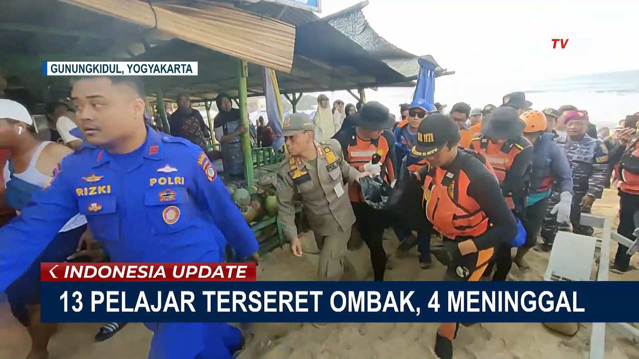 Usaha Pencarian Jenazah 4 Pelajar SMP 7 Mojokerto yang Terseret Ombak Pantai Drini Gunung Kidul