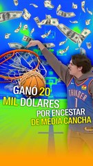 Encestó desde media cancha y ganó 20 mil dólares.