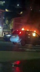 Arde un coche en la avenida Gijón en Valladolid
