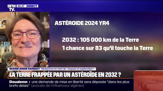 L'astéroïde 2024 YR4 a 1 chance sur 83 de toucher la Terre en 2032 selon la NASA