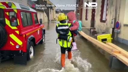 Depressão Ivo provoca grandes inundações em Redon, França