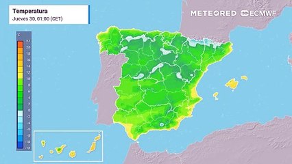 En la próxima madrugada se esperan temperaturas muy frías en el interior peninsular