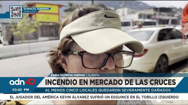 Incendian locales en el mercado de Las Cruces en Acapulco, Guerrero