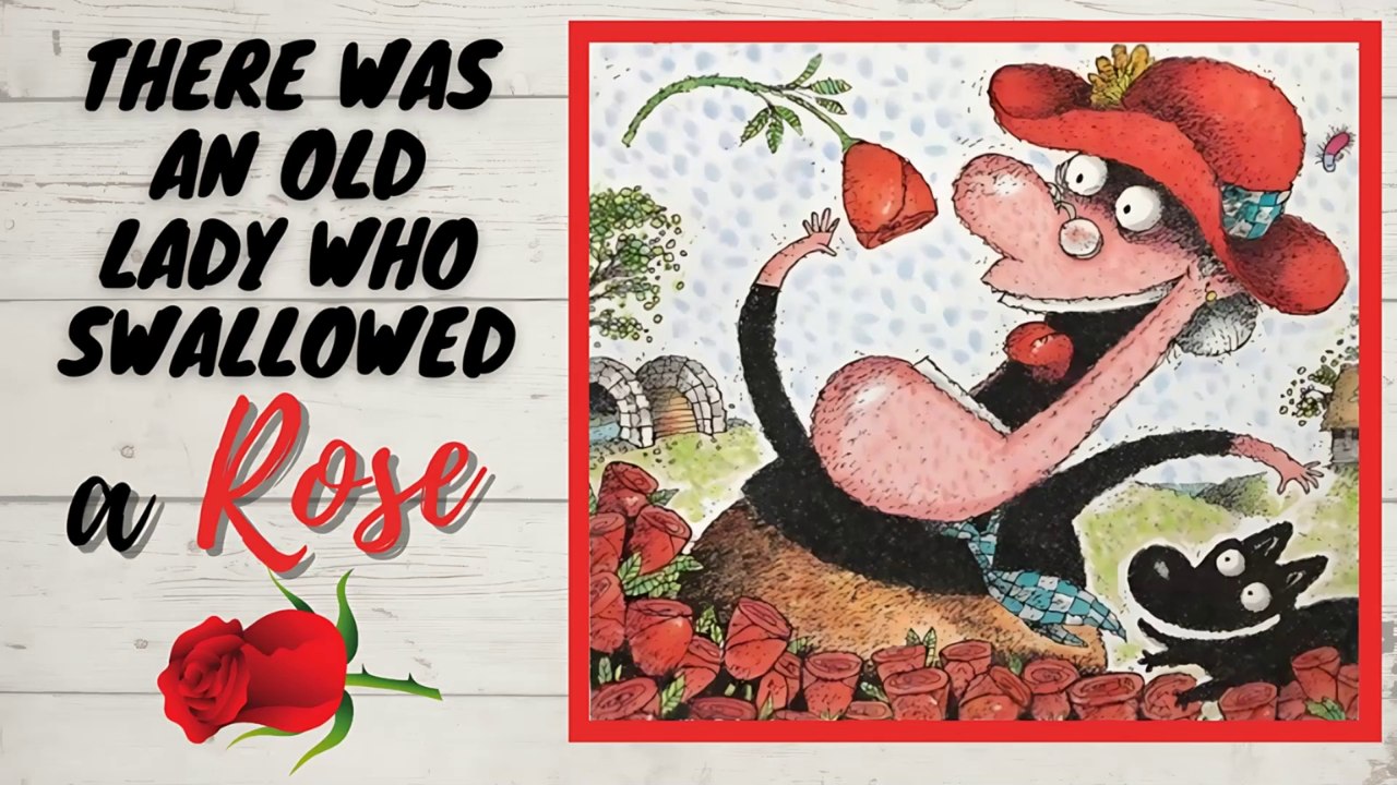 There Was An Old Lady Who Swallowed A Rose - Kids Book Read Aloud - Valentines Day