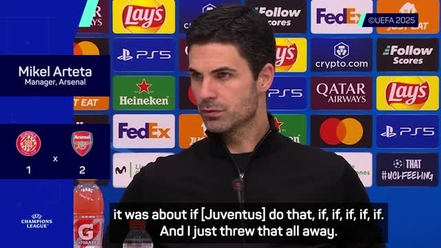 'I didn't like the noise' - Arteta on Arsenal mentality in UCL win at Girona