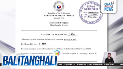 Panukalang bubuo ng sistema kaugnay sa produksyon at pagbebenta ng tobacco at vapor products, inaprubahan sa ikalawang pagbasa sa Kamara | Balitanghali