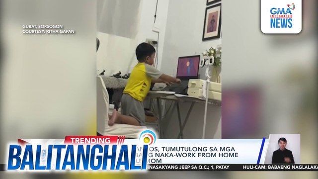 Batang lalaking 3-anyos, tumutulong sa mga gawaing bahay habang naka-work from home ang kaniyang single mom| Balitanghali