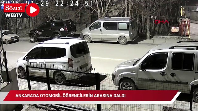 Ankara’da otomobilin öğrencilerin arasına daldığı kaza kamerada