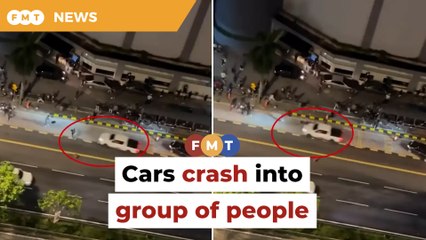 2 injured after cars crash into group of people outside KL nightclub