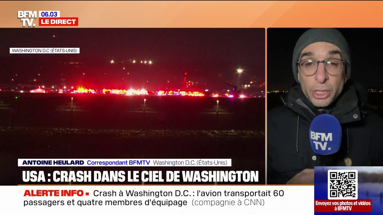 États-Unis: un avion contenant 60 passagers s'écrase après une collision avec un hélicoptère militaire dans le ciel de Washington