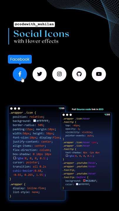 Social Button with Hover Effects using HTML dan CSS #HTML #html5 #htmlcss #htmlcode #htmlemail #htmlcoding