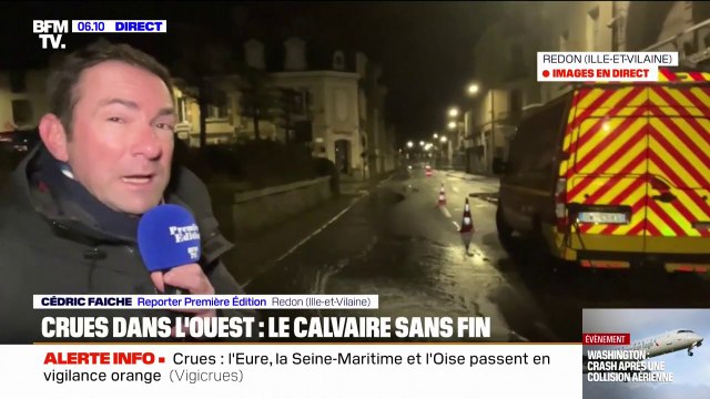 Crues dans l’Ouest: à Redon (Ille-et-Vilaine), le niveau de l’eau est monté de 10 centimètres depuis hier