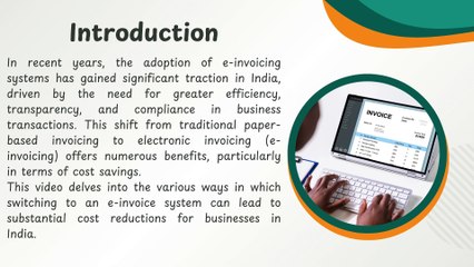 Analyzing the Cost-Savings of Switching to an e-Invoice System in India