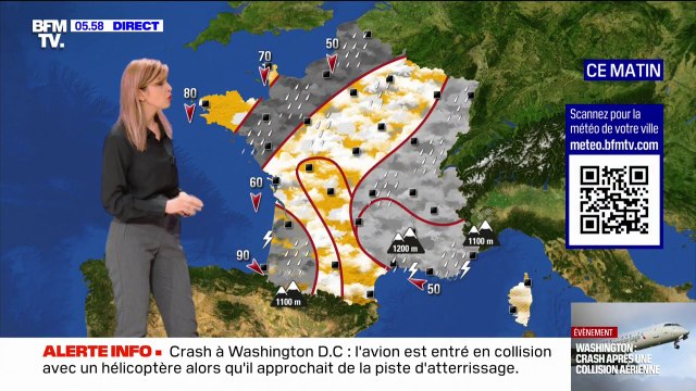 Un temps instable sur une majeure partie du pays ce jeudi, le beau temps revient dans l'Ouest cet après-midi