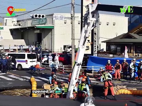 Rescue Efforts Intensify as Man Trapped in Truck After Sinkhole Collapse Near Tokyo Japan - WorldEye