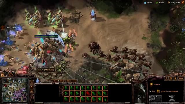 [StarCraft 2]No.0335 Great ZERG Player vs Medium A.I, WIN[Queens' Defense, &, Mass-Hydra].01'30-17'20