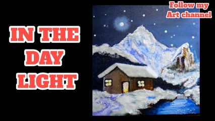 Glow in Dark MAGIC Happens in This Winter Moonlight Painting!