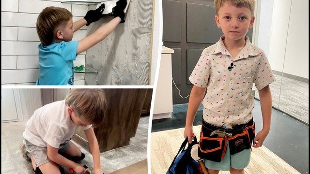 Pint-sized builder renovates his parents' home - aged SEVEN