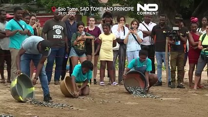 العشرات من السياح يشهدون إطلاق 400 سلحفاة بحرية صغيرة في ساو تومي