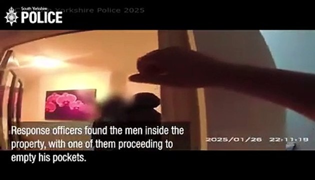 Officers in Doncaster arrested two men just minutes after responding to a 999 call about in a burglary in progress