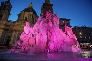 Cycling - Giro d'Italia 2025 - 100 days before the start of the Corsa Rosa, Giro d'Italia cities turned pink