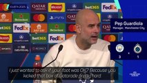 I was an unbelievable player - Pep laughs off drinks box kick